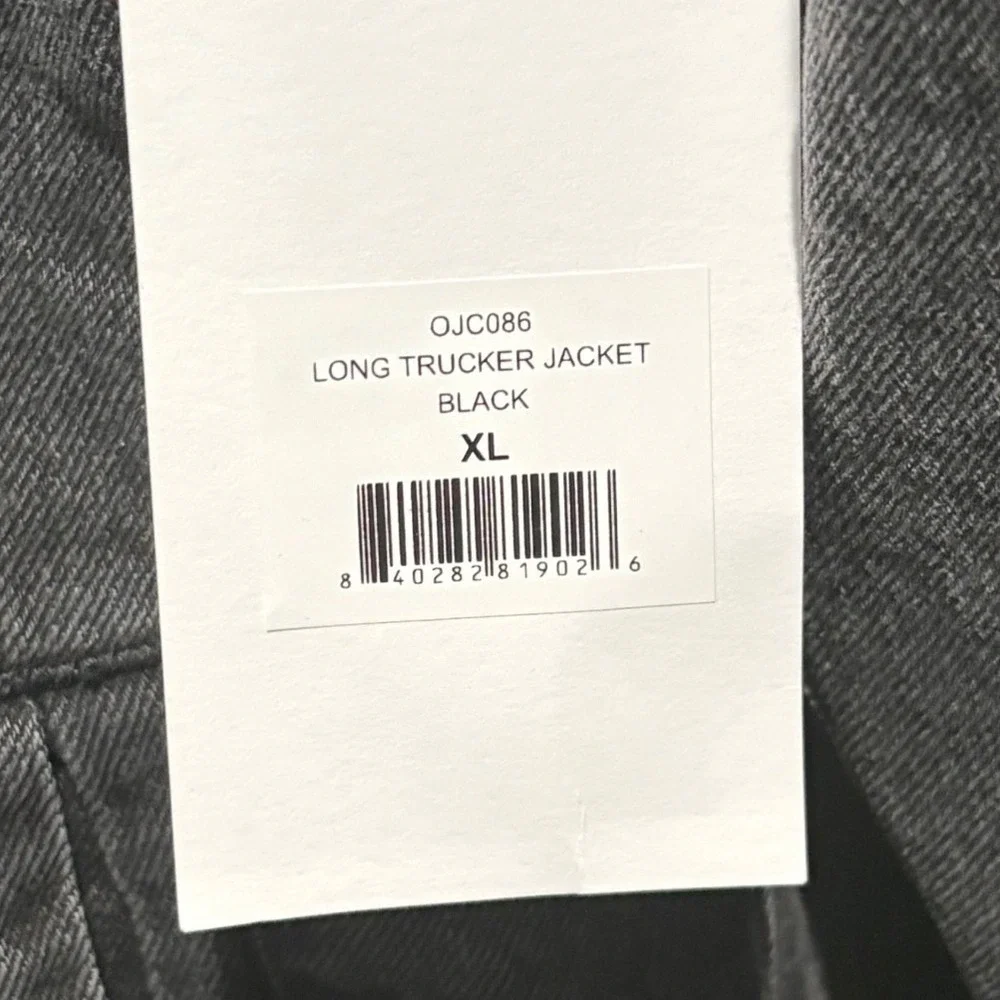 Juicy Couture Womens Long Trucker‎ Jacket Black Denim Sherpa Collar XL NEW
